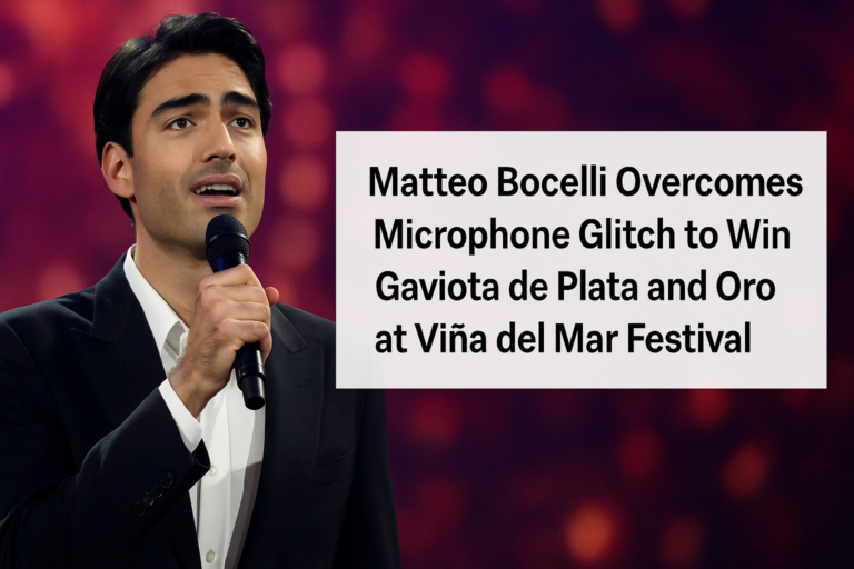 Matteo Bocelli Overcomes Microphone Glitch to Win Gaviota de Plata and Oro at Viña del Mar Festival