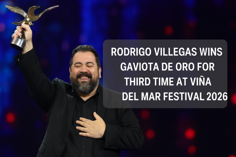 Rodrigo Villegas Wins Gaviota de Oro for Third Time at Viña del Mar Festival 2026